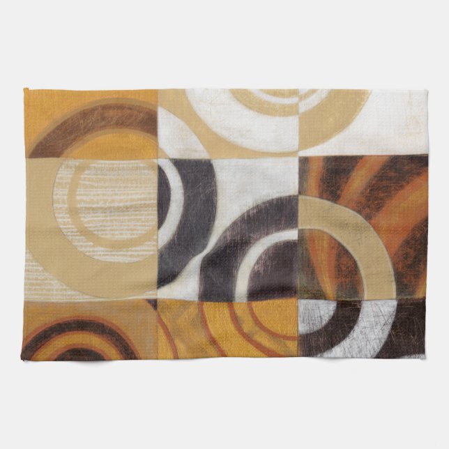 Modern Painting with Circular Patterns Towel (Horizontal)