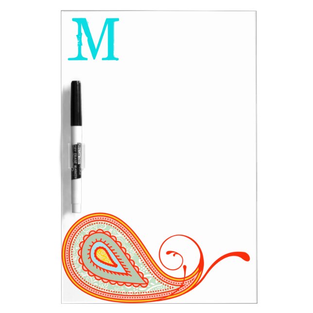 Modern Paisley Pattern Bright Colors Dry-Erase Board (Front)