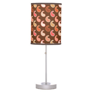 Modern Paisley pattern, Earth Tones, Cocoa Brown Table Lamp