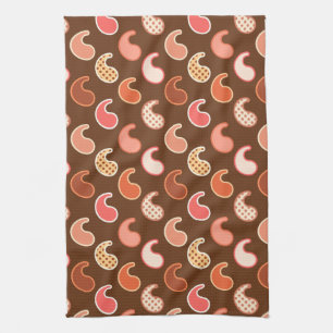 Modern Paisley pattern, Earth Tones, Cocoa Brown Towel