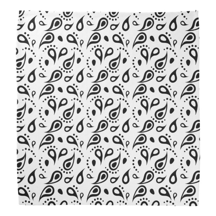 PALE Pink Bandana with Black /& White square Paisley pattern ON BOTH SIDES