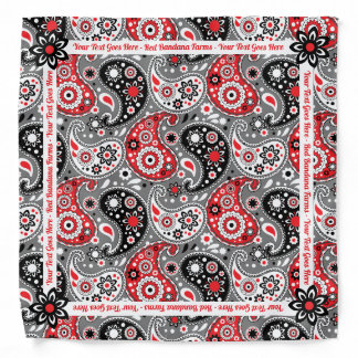Modern Paisley Texas Country Style Custom Text Bandana