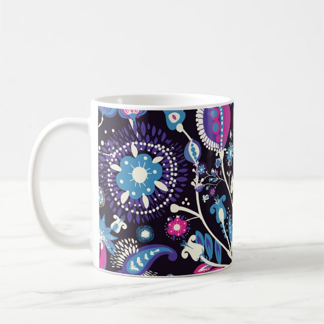 Modern paisley: traditional oriental pattern. coffee mug (Left)