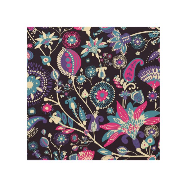 Modern paisley: traditional oriental pattern. wood wall art (Front)