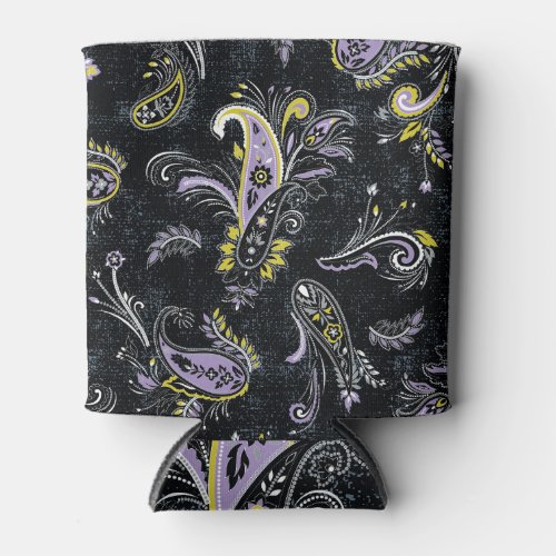 Modern Paisley Traditional Textured Pattern Can Cooler