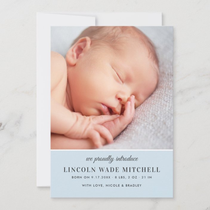 announcement of newborn baby boy