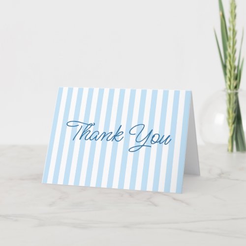 Modern Pale Blue Stripe Thank You Card