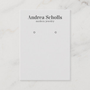 Modern Pale Gray Bold Jewelry  Earring Display Business Card
