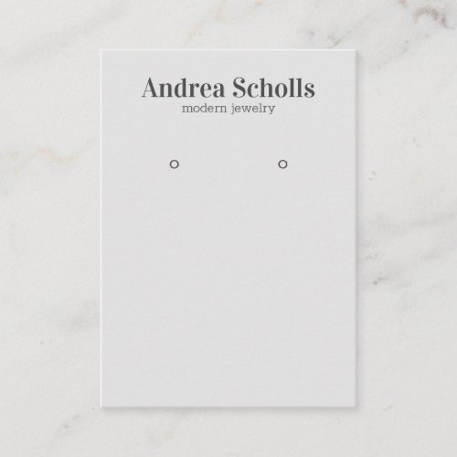 Modern Pale Gray Bold Jewelry  Earring Display Business Card
