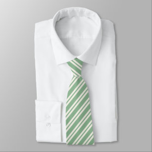Modern pale green &white stripes neck tie