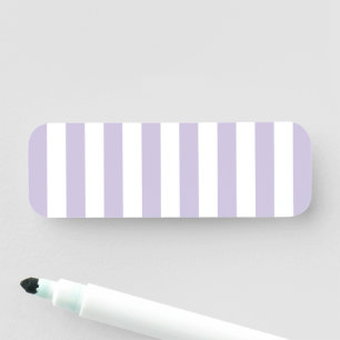 Modern Pale Purple and White Striped Blank Name Tag