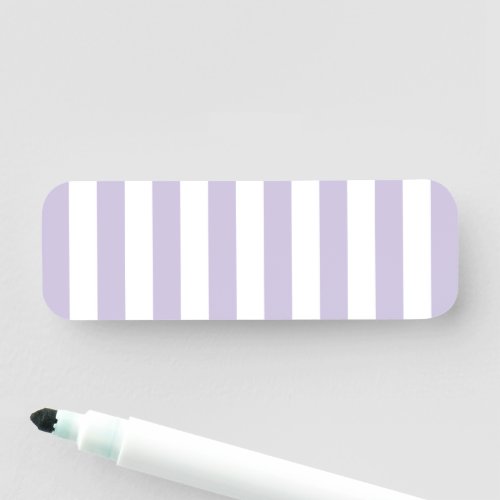Modern Pale Purple and White Striped Blank Name Tag