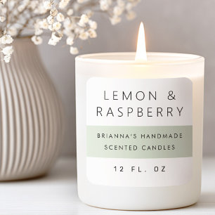 Modern pale sage green color block product label