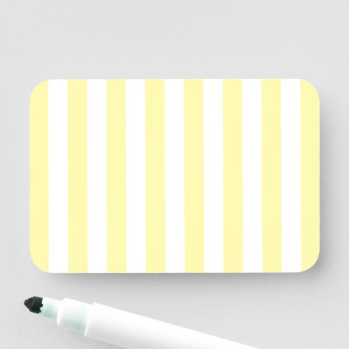 Modern Pale Yellow and White Striped Blank Name Tag