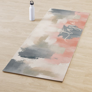 Modern Palette Colors Abstract Monogram Yoga Mat