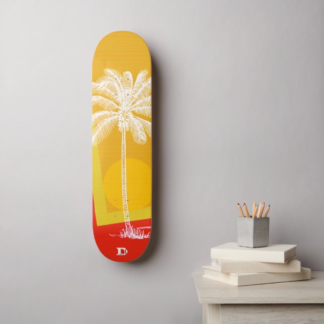 Modern Palm in Sunset Dd Brand  Skateboard (Wall Art)