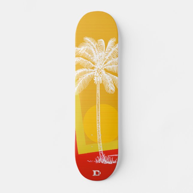 Modern Palm in Sunset Dd Brand  Skateboard (Front)