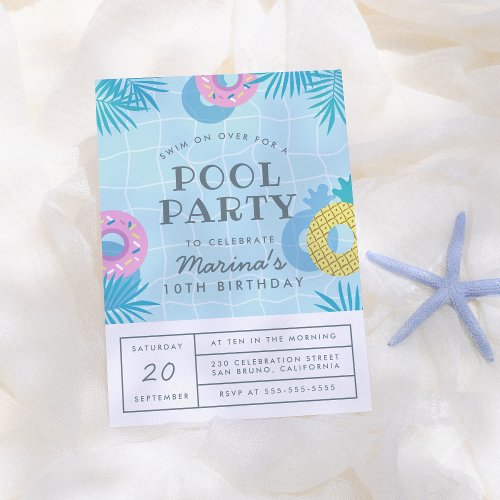 Modern Palm Leaves & Pineapple Pool Birthday Party