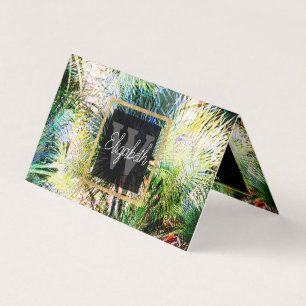 Modern Palm Leaves Tropical Abstract Design Business Card