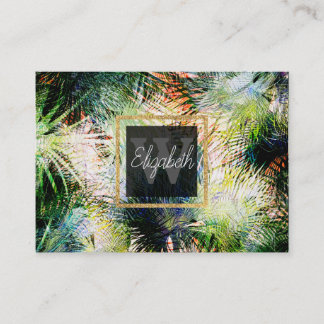 Modern Palm Leaves Tropical Abstract Design Business Card
