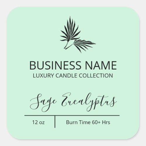 Modern Palm Sage Eucalyptus Mint Candle Labels