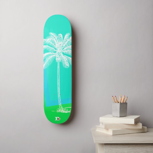 Modern Palm Silhouette Dd Brand  Skateboard (Wall Art)