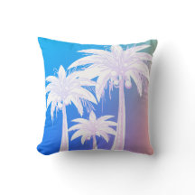 Modern Palm Tree Leaf Summer Colorful Blue Ombre