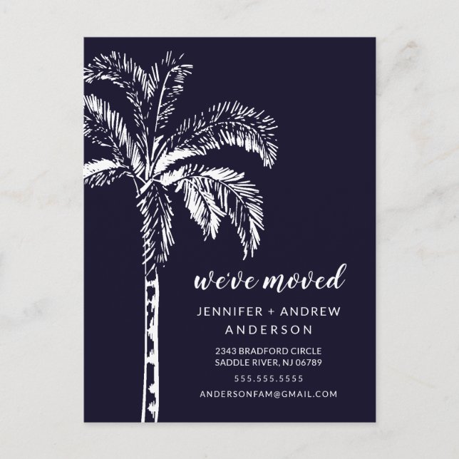 Modern Palm Tree Moving Announcement (Front)