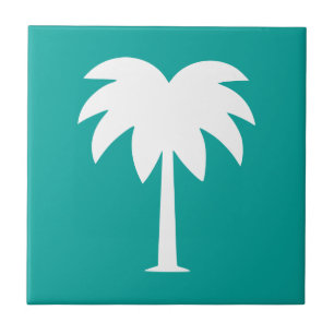 Modern palm tree silhouette custom Ceramic Tile