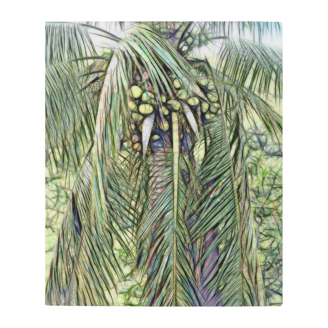 Modern Palm Tree Watercolor Tropical Nature  Metal Print (Front)