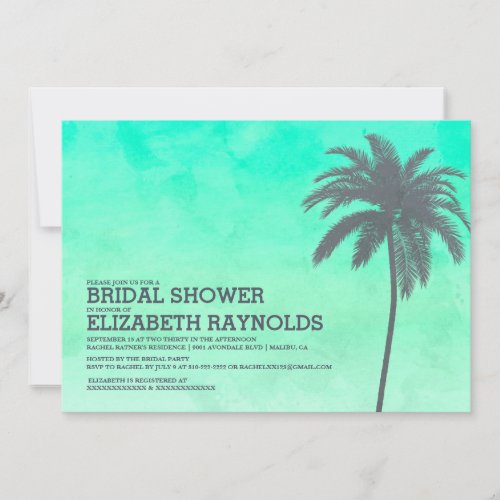 Modern Palm Trees Bridal Shower Invitations