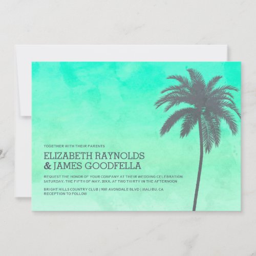 Modern Palm Trees Wedding Invitations