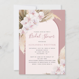 Modern Pampas Floral Tropical Bridal Shower Invitation