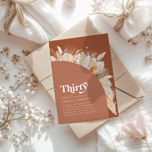 Modern pampas grass 30th birthday terracotta