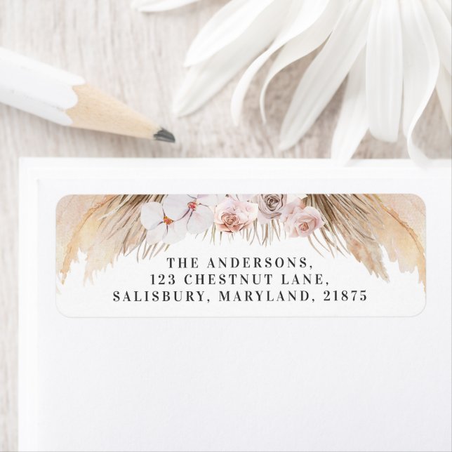 modern pampas grass orchid bohemian label (Insitu)