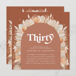 Modern pampas grass terracotta 30th birthday photo