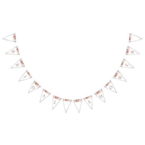 Modern Pampas Grass Terracotta Bridal Shower Bunting Flags