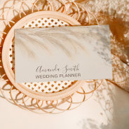 Modern Pampas Grass Watercolor Wedding Planner Business Card at Zazzle