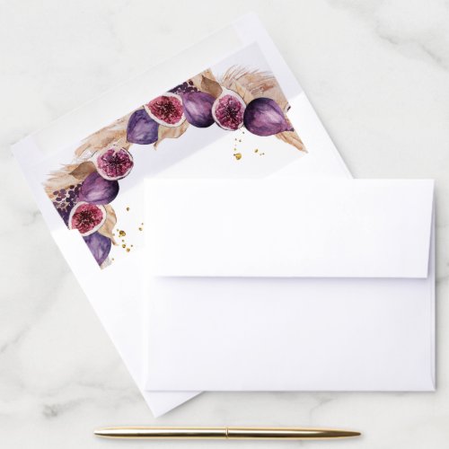 Modern Pampas  Purple Figs Beauty Frame Envelope Liner