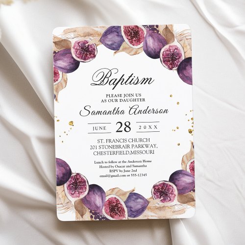 Modern Pampas  Purple Figs Beauty Frame Invitation