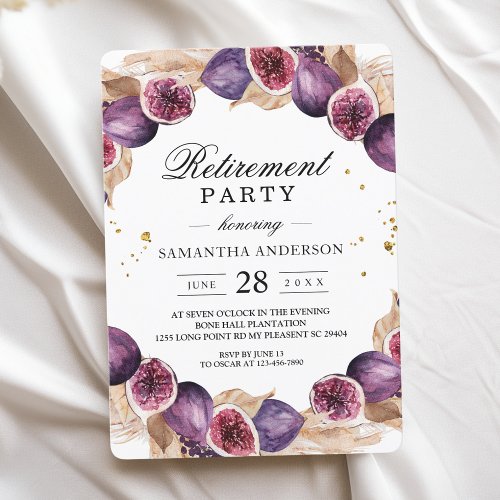 Modern Pampas  Purple Figs Beauty Frame Invitation