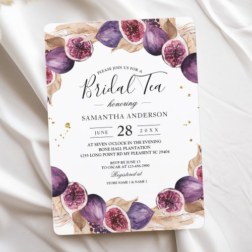 Modern Pampas  Purple Figs Beauty Frame Invitation