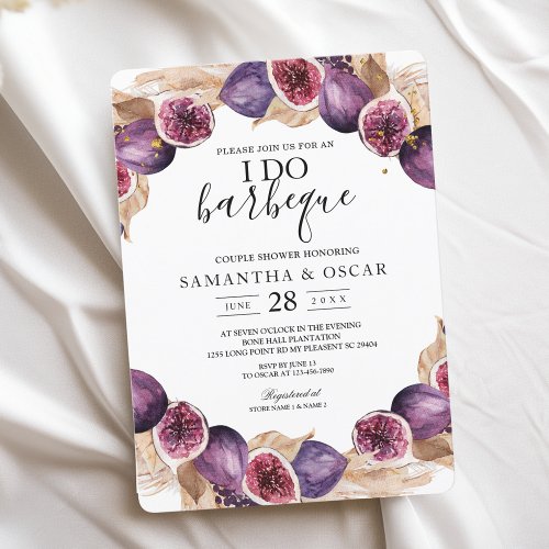 Modern Pampas  Purple Figs Beauty Frame Invitation