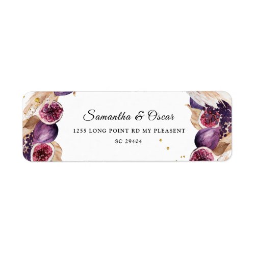 Modern Pampas  Purple Figs Beauty Frame Label