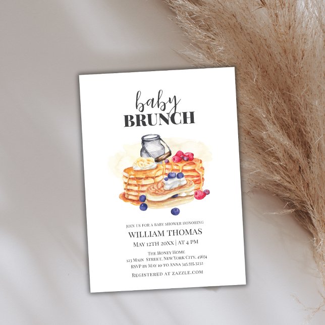 Modern Pancake Baby Brunch Baby Shower Invitation (Modern Pancake Baby Brunch Baby Shower Invitation)