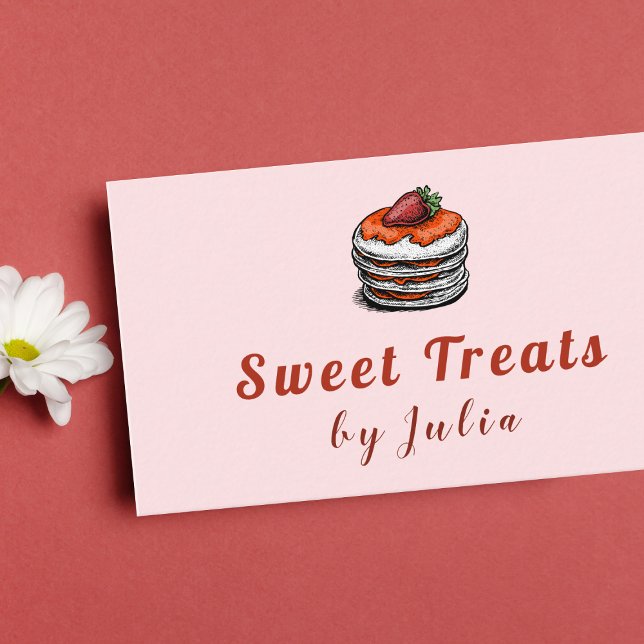 Modern Pancakes Custom Dessert Maker Sweet Treats Business Card (Creator Uploaded)