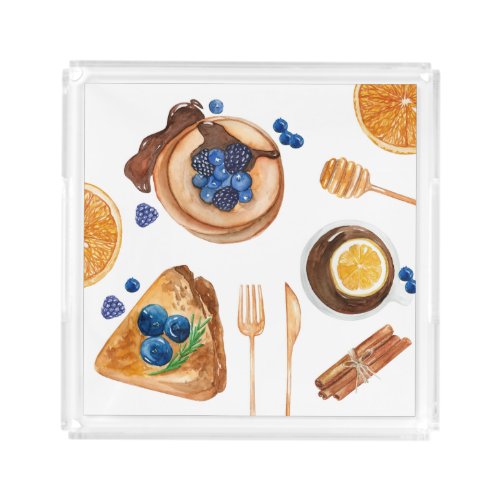 Modern Pancakes Kitchen Beauty Breakfast Acrylic Tray