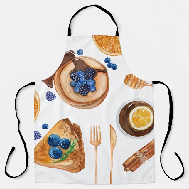 Modern Pancakes Kitchen Beauty Breakfast Apron (Front)