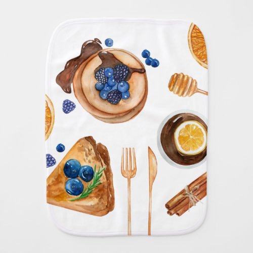 Modern Pancakes Kitchen Beauty Breakfast Baby Burp Cloth