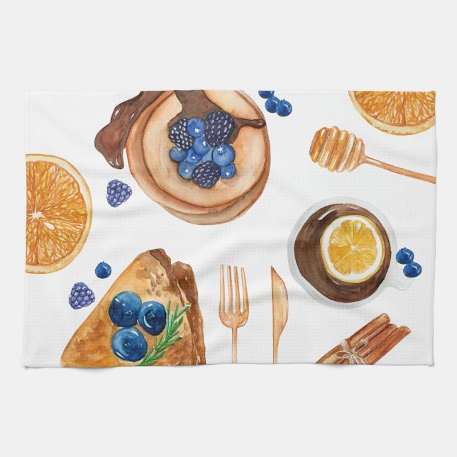 Modern Pancakes Kitchen Beauty Breakfast Kitchen Towel (Horizontal)
